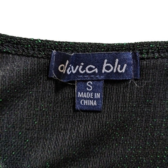 Green Glittering Chic Cozy Sparkly Shiny Glam Olivia blu sweater Size Small - Picture 5 of 6